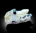 Indicolite  tourmaline albite specimen from skardu Pakistan Royalty Free Stock Photo