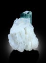 Indicolite tourmaline with quartz and albite specimen from skardu Pakistan