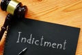 Indictment is shown on the conceptual photo using the text Royalty Free Stock Photo