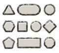 Indie game grey rock button set