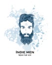 Indie men. Hipster hair style.