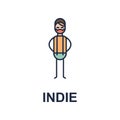 indie musician icon. Element of music style icon for mobile concept and web apps. Colored indie music style icon can be used for w