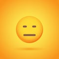 Indifference emoticon smile icon with shadow for social network design