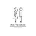 Indifference line icon