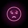 Indifference neon icon. Simple thin line, outline vector of emoji icons for ui and ux, website or mobile application Royalty Free Stock Photo