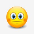 Indifferent cute emoticon, smiley, emoji - vector illustration Royalty Free Stock Photo