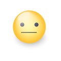 Indifferent emoji cartoon icon. Expressionless emoticon face. Neutral smiley mood. Royalty Free Stock Photo