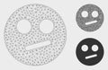 Indifferent Smiley Vector Mesh Carcass Model and Triangle Mosaic Icon Royalty Free Stock Photo