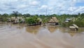 Indigene village on the MaraÃÂ±on river Royalty Free Stock Photo