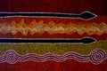 Indigenous Australian art Dot painting background Royalty Free Stock Photo