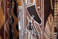 Indigenous Australian art Dot painting on Didgeridoo Royalty Free Stock Photo