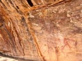 Indigenous Australian rock art paintings on Split Rock Laura in Cape York peninsula Queensland Australia