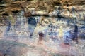 Indigenous Australian rock art paintings on Split Rock Laura in Cape York peninsula Queensland Australia