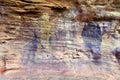 Indigenous Australian rock art paintings on Split Rock Laura in Cape York peninsula Queensland Australia