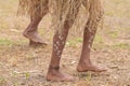 Indigenous Australians men on ceremonial dance in Laura Quinkan Dance Festival Cape York Australia Royalty Free Stock Photo