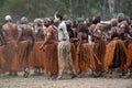 Indigenous Australians men on ceremonial dance in Laura Quinkan Dance Festival Cape York Australia Royalty Free Stock Photo