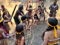 Indigenous Australians people on ceremonial dance in Laura Quinkan Dance Festival Cape York Australia Royalty Free Stock Photo