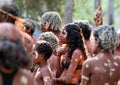 Indigenous Australians people on ceremonial dance in Laura Quinkan Dance Festival Cape York Australia Royalty Free Stock Photo