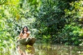 Indigenous Canoe Transportation Amazon Royalty Free Stock Photo