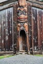 Indigenous Cedar Plank Longhouses and Totem Poles at K`san Village, Hazelton, Britsh Columbia, Canada