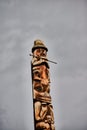 Indigenous Cedar Plank Longhouses and Totem Poles at K`san Village, Hazelton, Britsh Columbia, Canada