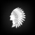 Indigenous chief - native american indian. Vector Royalty Free Stock Photo