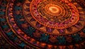 Indigenous cultures' ornate floral mandala tapestry backdrop generated by AI