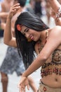 Indigenous female dancer at the Corpus Christi parade