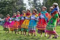 Indigenous female dancers in Ecuador
