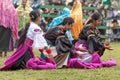 Indigenous female dancers performing outdoors