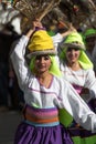 Indigenous female dancers in Pujili Ecuador