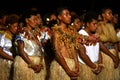 Indigenous Fijian people sing and dance in Fiji