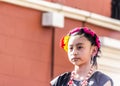 Indigenous girl in Guelaguetza celebration in Oaxaca Mexico