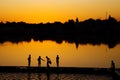 Indigenous Indian Boys Washing By The Lake