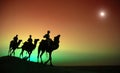 Indigenous Indian Man Riding Through Desert Camel Concept Royalty Free Stock Photo