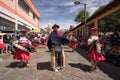 Indigenous kechwa people dancing outdoors