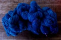 Indigenous Knowledge of thailand. Natural Indigo dye cotton fabric. Cotton thread dyed natural color