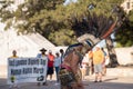 Indigenous Man In Regalia Dancing In San Antonio, Texas