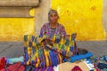 Indigenous Mayan Fabric Saleswoman, Antigua, Guatemala Royalty Free Stock Photo