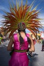 Indigenous Mexican woman with feather headdress