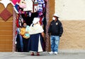 Indigenous people of Ecuador  in masks Royalty Free Stock Photo