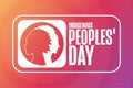 Indigenous Peoples Day. Holiday concept. Template for background, banner, card, poster with text inscription. Vector Royalty Free Stock Photo