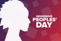 Indigenous Peoples Day. Holiday concept. Template for background, banner, card, poster with text inscription. Vector