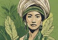 Indigenous Peoples Day illustration on green leaves background