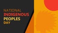 Indigenous Peoples Day. Template illustration design for background, banner, card, holiday celebration concept with text Royalty Free Stock Photo