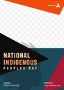 Indigenous Peoples Day. Template illustration design for poster, banner, holiday celebration concept with text Royalty Free Stock Photo