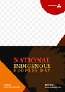 Indigenous Peoples Day. Template illustration design for poster, banner, holiday celebration concept with text Royalty Free Stock Photo