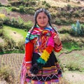 Peruvian Quechua lady portrait, Cusco, Peru Royalty Free Stock Photo