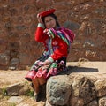 Indigenous Quechu woman with Traditional Clothing, Peru Royalty Free Stock Photo