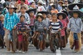 Indigenous quechua children at Inti Raymi in Ecuador